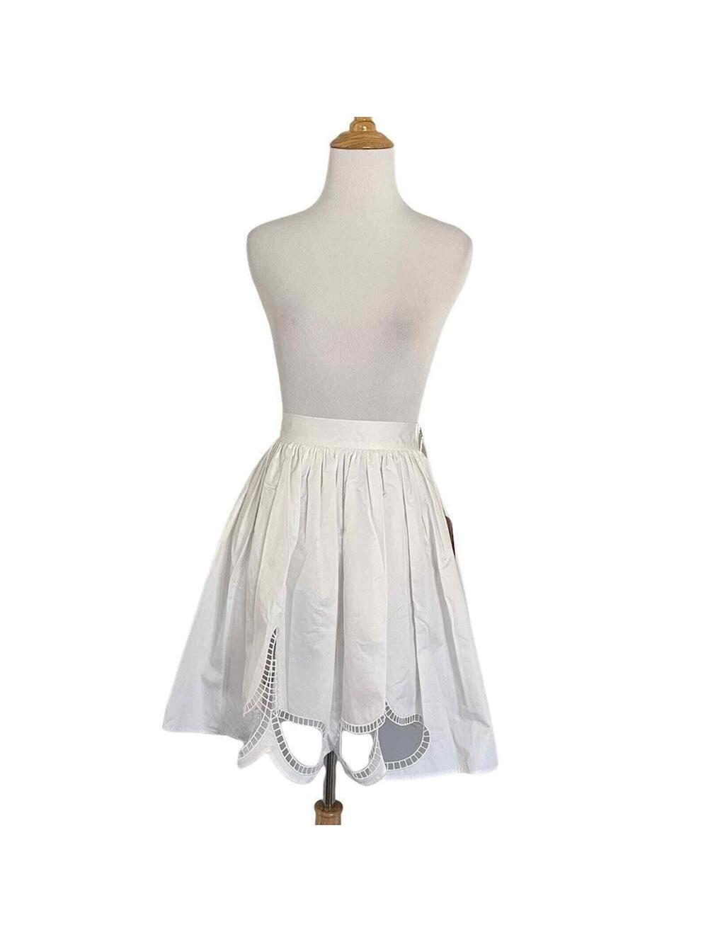 Christopher Kane White Embroidered cut out skirt